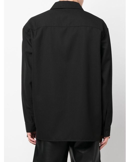 032c Black Long Cotton Shirt for men
