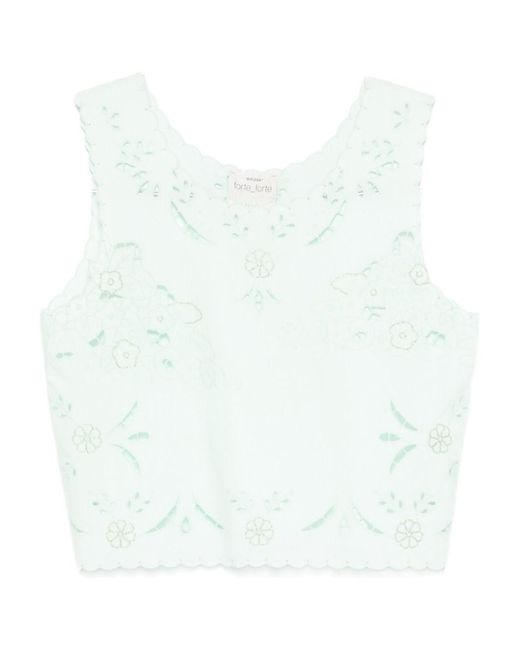 Forte_forte White Embroidered Cotton Top
