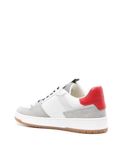 Woolrich White Colour-block Leather Sneakers for men