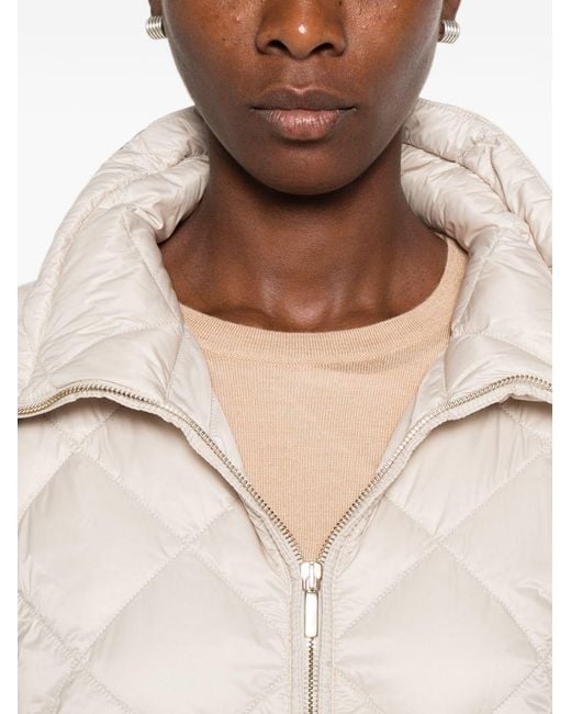 Max Mara White Quilted Down Vest