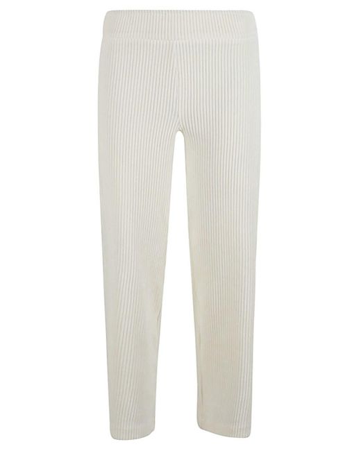 Avenue Montaigne White Alex Velvet Trousers
