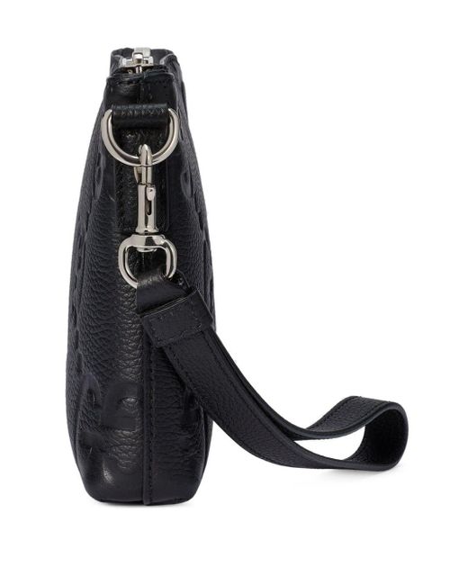 Gucci Black Logo-embossed Leather Cross-body Bag for men