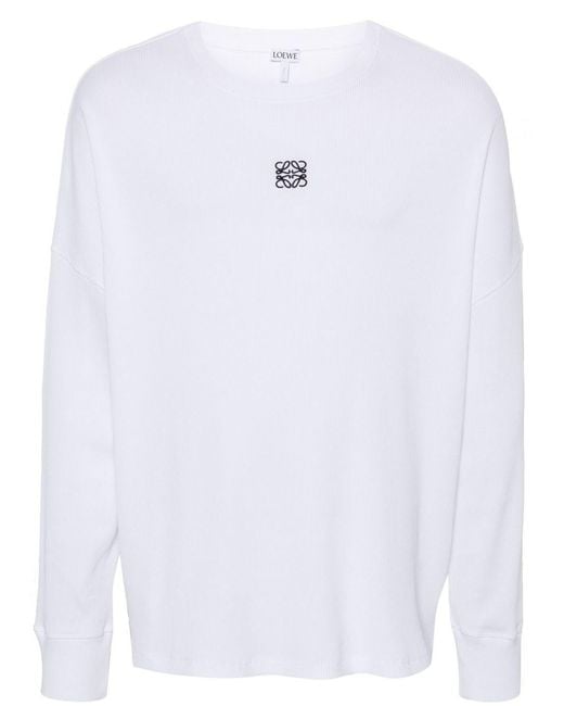 Loewe White Anagram Cotton T-Shirt for men