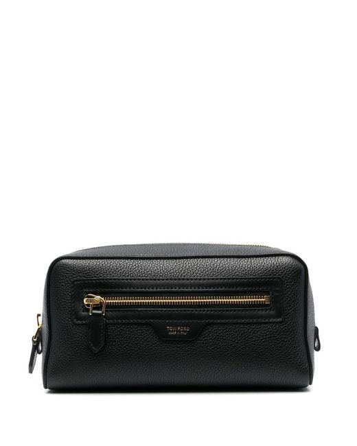Tom Ford Black Leather Cosmetic Bag for men