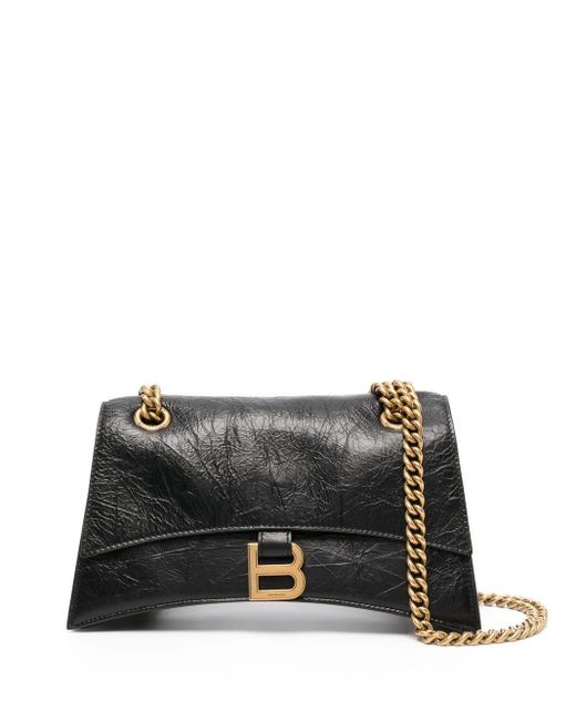 Balenciaga Black Crush Chain Leather Shoulder Bag
