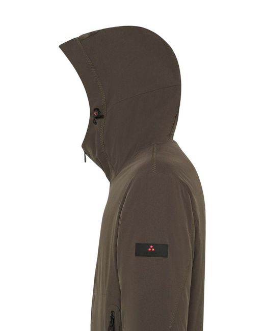 Peuterey Brown Quilted Jacket With Hood for men
