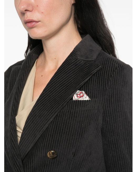 Circolo 1901 Black Cotton Double-Breasted Jacket