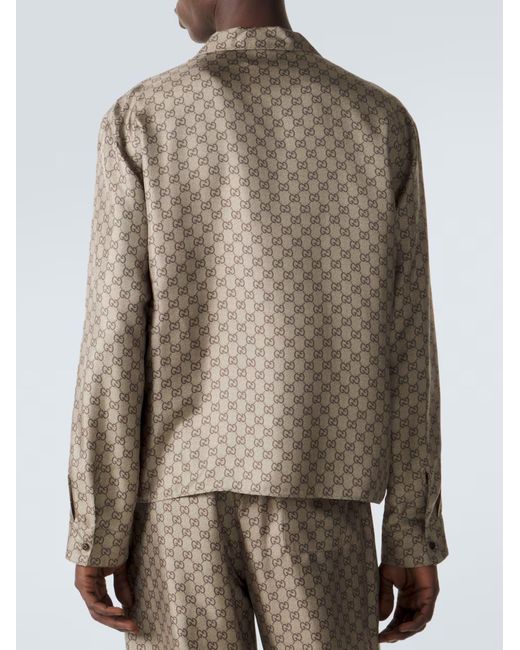 Camicia Bowling di Gucci in Brown da Uomo