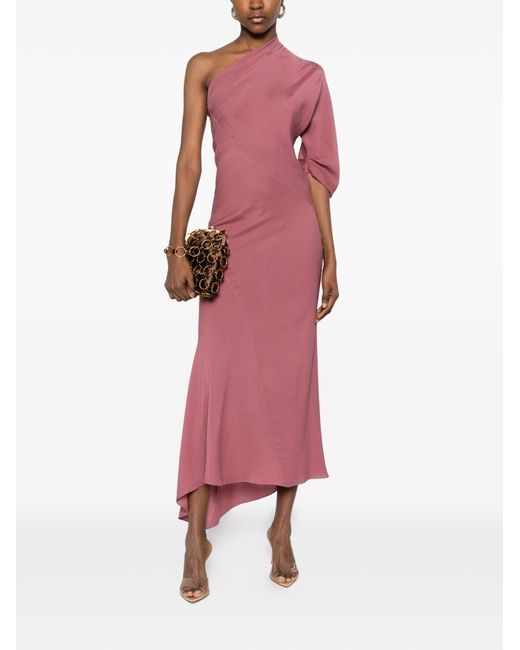 Cortana Pink Aldara Silk Long Dress
