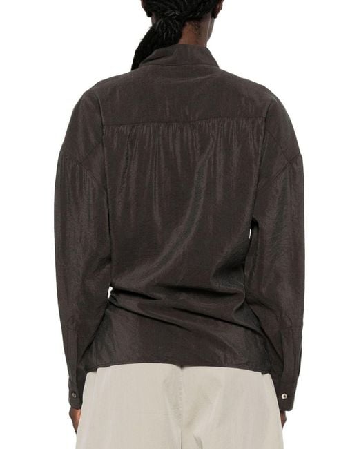 Lemaire Black Silk Twisted Shirt