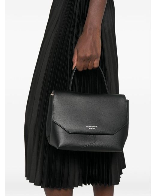 Emporio Armani Black Medium Leather Handbag