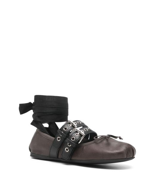 Miu Miu White Leather Ballets