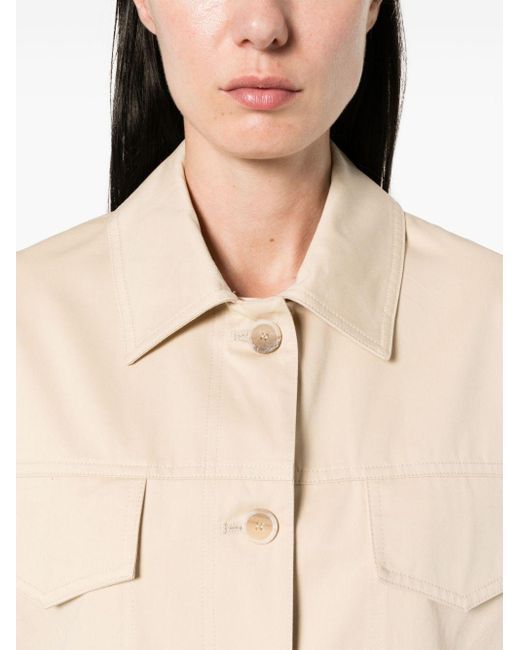 Semicouture Natural Cotton Twill Shirt Jacket