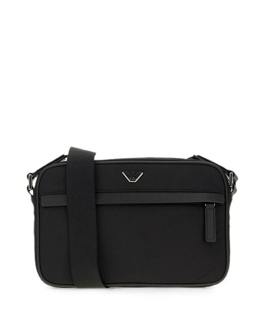 Emporio Armani Black Logo Crossbody Bag for men