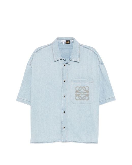 Loewe Blue Denim Cotton Shirt for men
