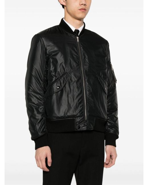 Saint Laurent Black Zipped Bomber Jacket for men