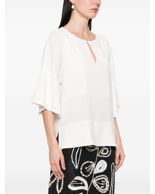 Alberto Biani White Cady Blouse