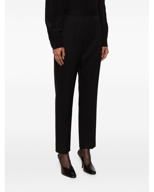 The Row Black Eranza Wool Trousers