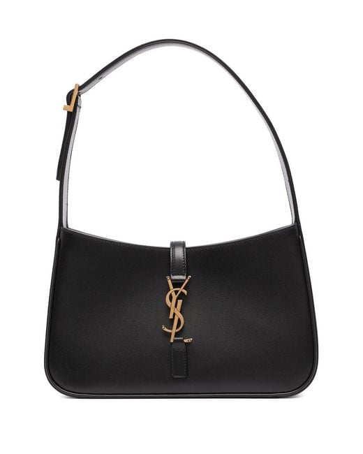 Saint Laurent Black Le 5 À 7 Leather Hobo Bag