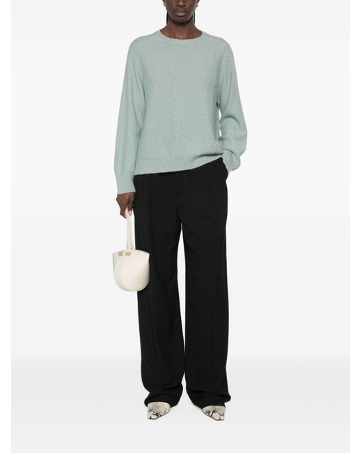 Fabiana Filippi Green Wool And Silk Blend Sweater