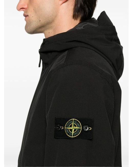 Stone Island Black Hooded Blouson Jacket for men
