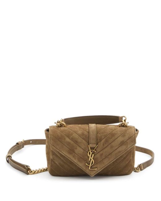 Saint Laurent Brown College College Wallet On Chain Mini Borsa