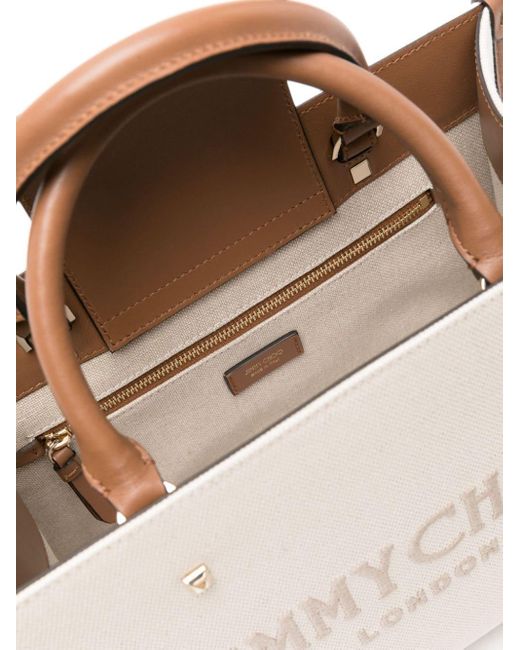 Jimmy Choo Natural Avenue S Tote Canvas And Leather Tote Bag