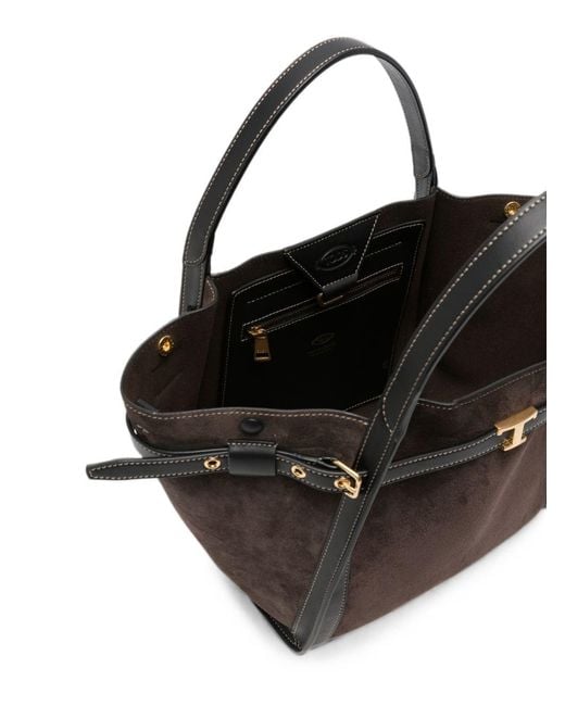 Tod's Black T Timeless Small Leather Tote Bag