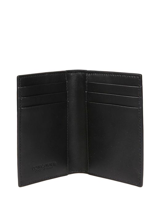 Bottega Veneta Black Woven Card Holder With Flap for men