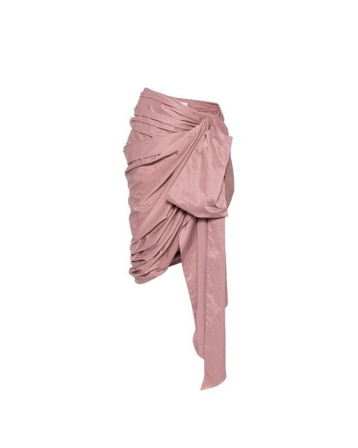 Chloé Pink Draped Silk Mini Skirt