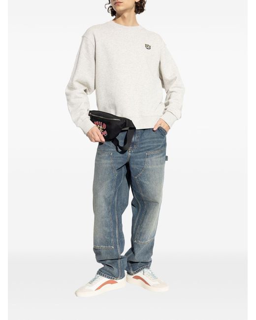 KENZO White Wild Tiger Cotton Sweatshirt for men