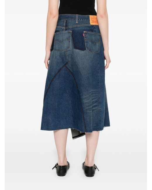 Junya Watanabe Blue Denim Asymmetric Skirt