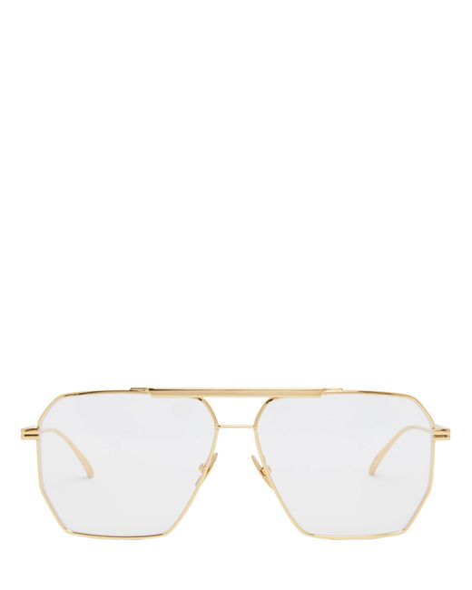 Bottega Veneta Metallic Aviator Glasses for men