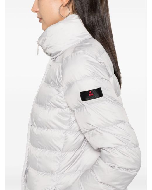 Peuterey White Nylon Midi Down Jacket