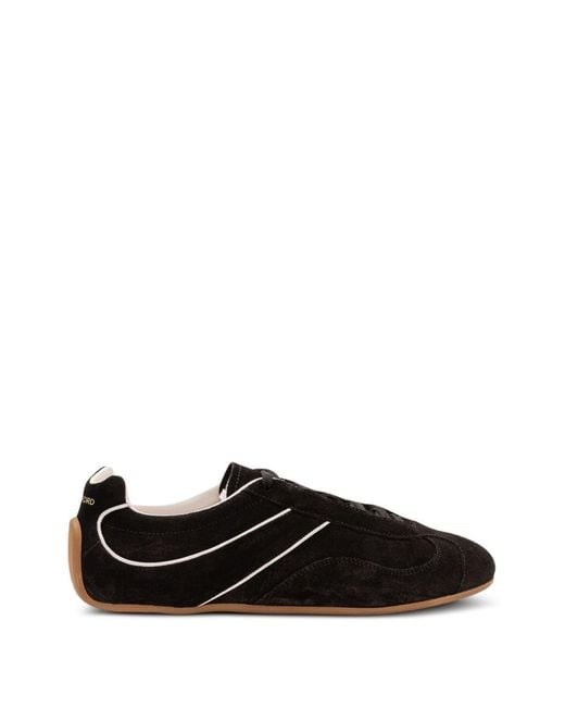 Tom Ford Black Lewis Leather Sneakers for men