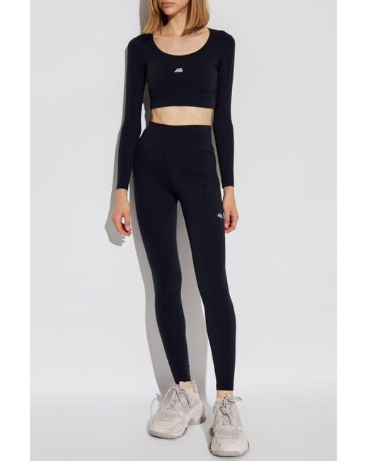Balenciaga Blue Logo Cropped Top
