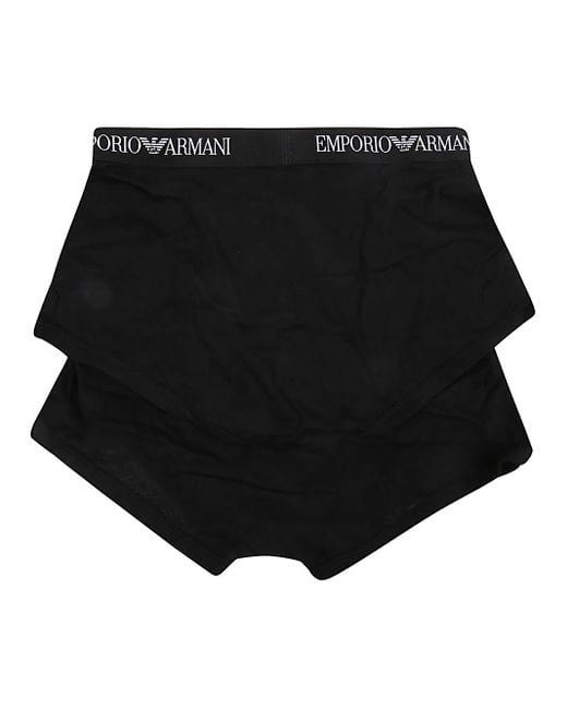 Emporio Armani Black 2 Pack Logo Boxers for men