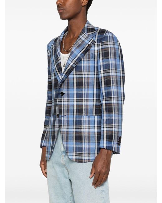 Gabriele Pasini Blue Checked Blazer for men