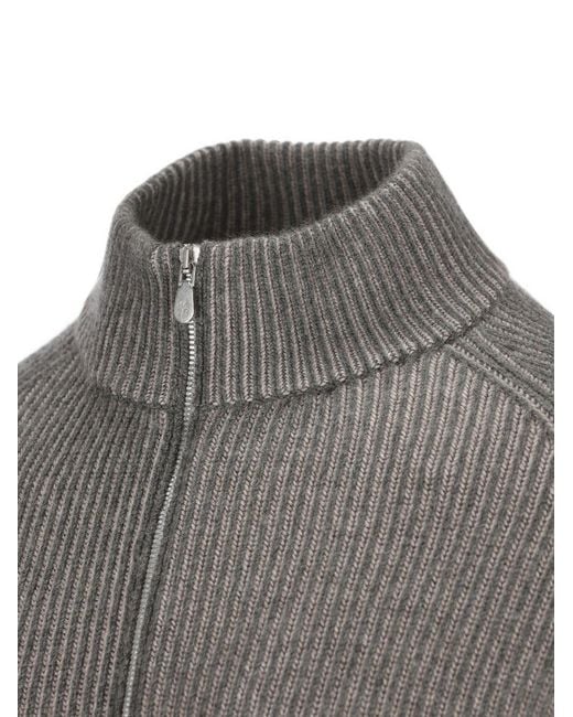 Brunello Cucinelli Gray Cashmere Cardigan for men