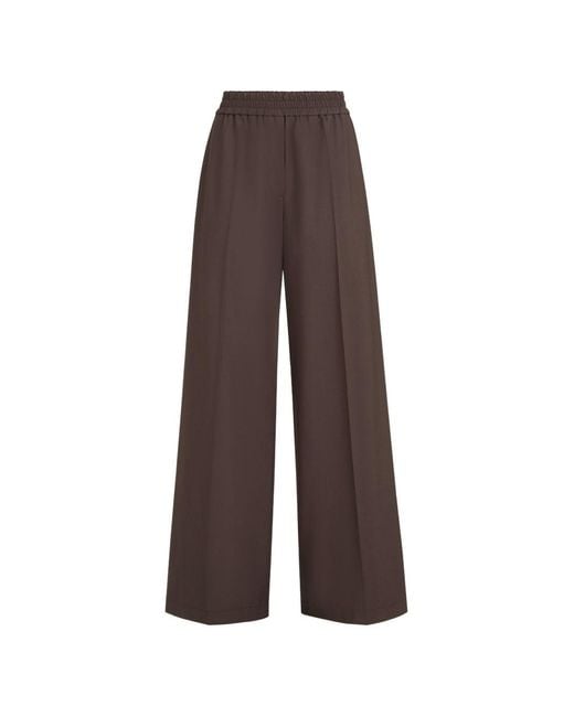 Brunello Cucinelli Brown Loose Fit Wool Trousers