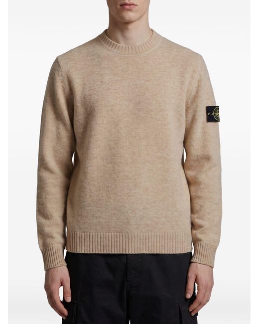 Stone Island Natural Wool Crewneck Sweater for men