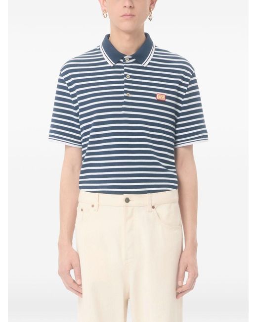 Valentino Blue Vlogo Signature Piquet Cotton Polo Shirt for men