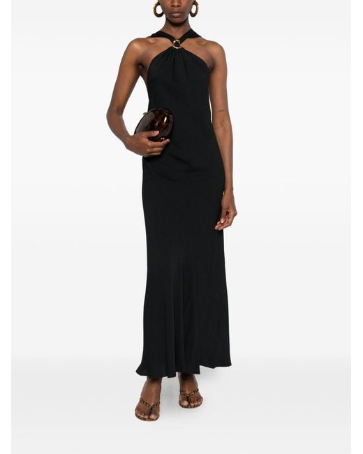 Forte_forte Black Silk Blend Long Dress