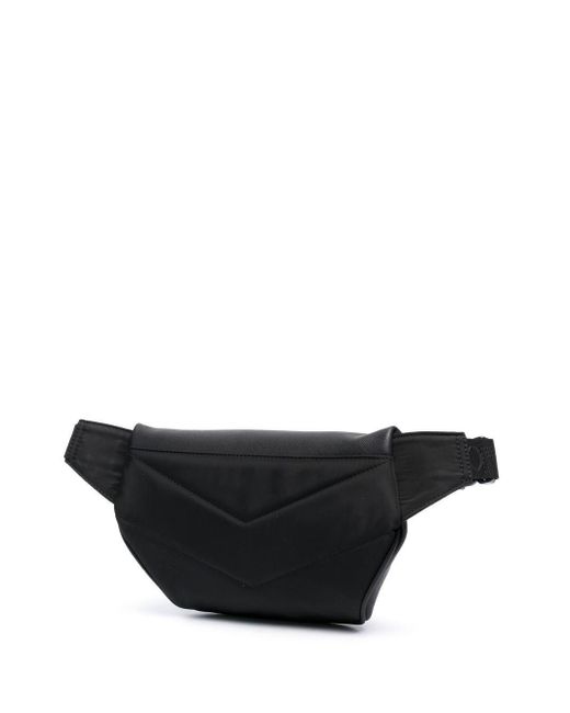 Emporio Armani Black Logo Leather Belt Bag for men