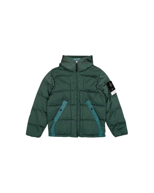 Stone Island Green Padded Zip-Up Jacket for men