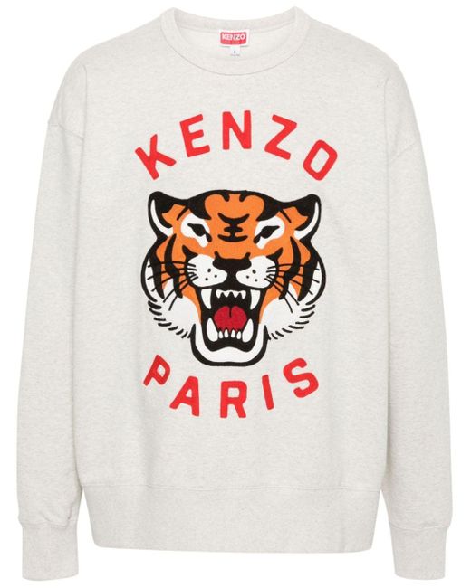 KENZO Gray Lucky Tiger Cotton Sweatshirt for men