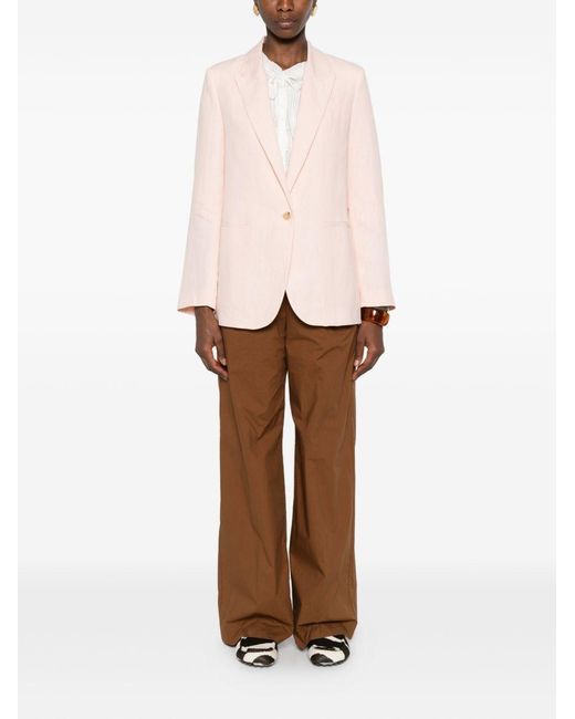 Forte_forte Pink Linen Single-Breasted Jacket