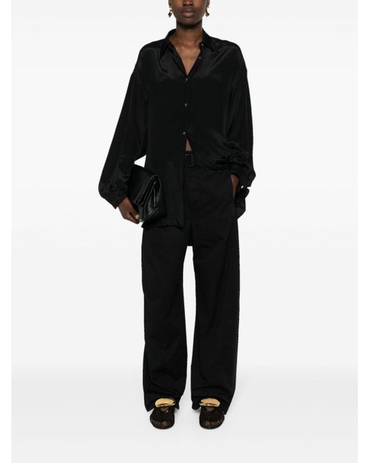 Lemaire Black Cotton Twisted Trousers