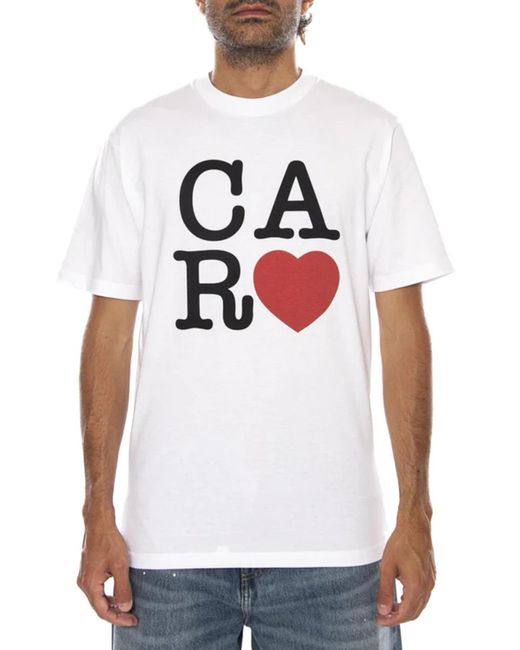 Carhartt White Logo Cotton T-Shirt for men