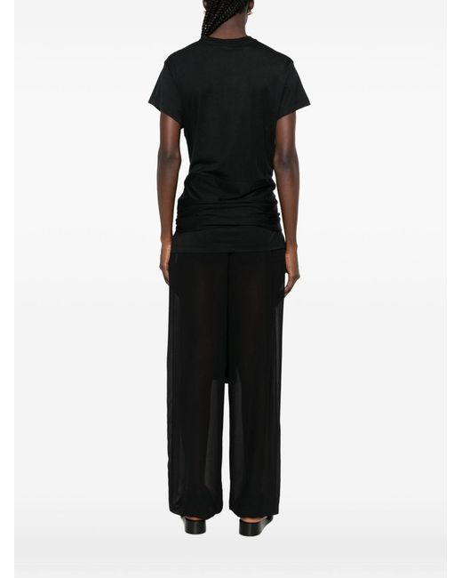 Totême  Black Cotton Blend Tie-Waist Top